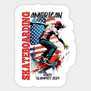 paris 2024 skateboarding Sticker